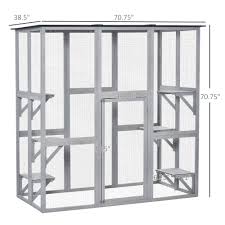 pawhut wooden catio enclosure with