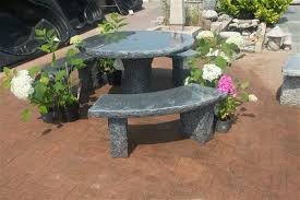 Dark Grey Natural Table And 3 Benches