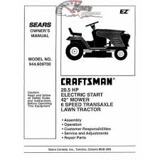 craftsman tractor parts manual 944 609700