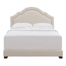 linen beige queen upholstered bed