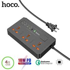 New 2021> Ổ Cắm Điện Đa Năng Thông Minh Hoco DC15 tích hợp 5 cổng USB  (4U+1C) Hỗ trợ sạc nhanh PD18W QC3.0 tiện dụng nhỏ gọn - Hub USB