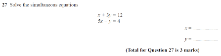 Maths Simultaneous Equations