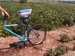 Manual Seeding With A Bike Planter
