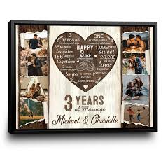3rd anniversary photo collage canvas