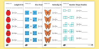 doubles to 20 worksheets maths