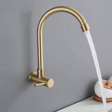 Brushed Gold Kitchen Faucet Wall
