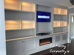 Bespoke Tv Unit With Electric Fire