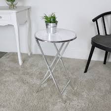silver white marble side table