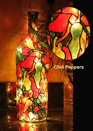 Lighted Hand Painted Bottles