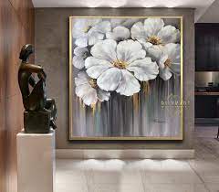 Extra Large Abstract Art Neutrals White