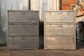Laminate over engineered wood (6). Pair Vintage French Industrial Stripped Metal Filing Cabinet Shelves C1940s Ebay