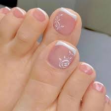 toenails white square fake toe nails