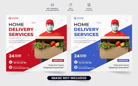 delivery service social a post vector
