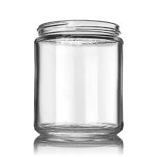 Straight Sided Round Cream Glass Jar