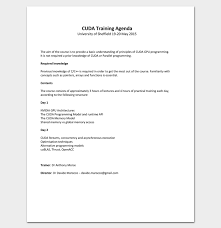 Training Agenda Template For Word Excel Pdf