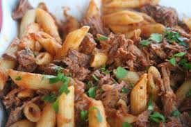 penne with braised short ribs oh