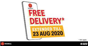 Please visit online delivery website : Mcdonalds Malaysia On Twitter Free Delivery Extended Till 23 Aug Better Jio Your Friends To Eat Mcd Because Our Free Delivery Promo Has Been Extended Till 23 Aug Don T Say We Never