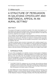 a structure of persuasion in galatians