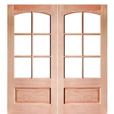 Lite 1 Panel Mahogany Tdl Double Entry Door