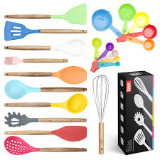 Check spelling or type a new query. Kitchen Utensils Set 21 Wood And Silicone Cooking Utensils Overstock 33031777