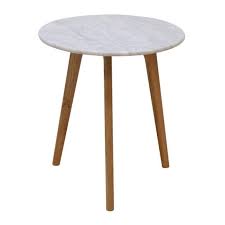 Oia White Marble Side Table