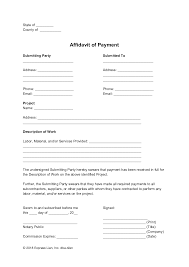 affidavit of payment general form