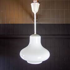 Milk Glass Ceiling Lamp 1950s