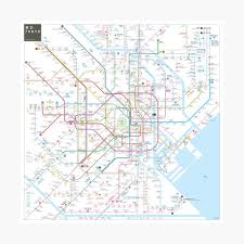 Osaka metro is a rapid transit system in osaka, japan. Tokyo Metro Map Poster By Jugcerovic Redbubble