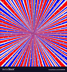 Red White And Blue Rays Background With Stars