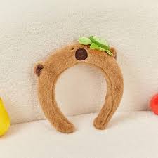 dog capybara plush headband wash face