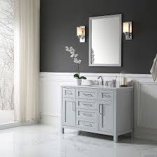 Browse our elevated, floor and wall vanities to find the ideal model that will transform your bathroom into a functional and dreamy space. Ove Decors Tahoe 48 Inch X 21 Inch X 34 5 Inch Pebble Grey Freestanding Bathroom Vanity Wi The Home Depot Canada