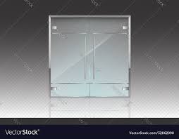Double Glass Doors With Metal Frame And