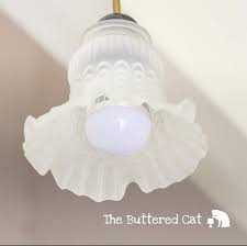 Vintage Bell Shaped Frosted Glass Light