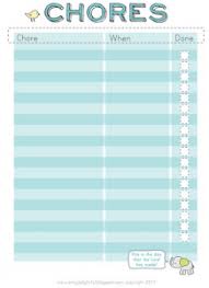 Free Chore Chart Printables Chore Ideas For Children My Frugal