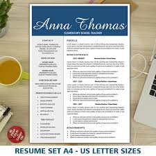 Teacher Resume Template   Cover Letter  Cv  Professional Modern Creative  Resume Template  MS Word for Mac   Pc  US Letter   Best CV