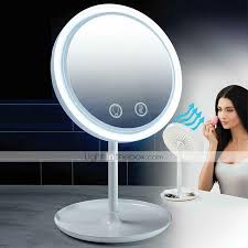 5x Magnifier Led Makeup Mirror Light Desktop Beauty Breeze Mirror With Fan Women 7594161 2020 28 07