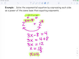 Solve Exponential Equations By