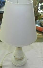 3 Tier Milk Glass Hobnail Lamp Table