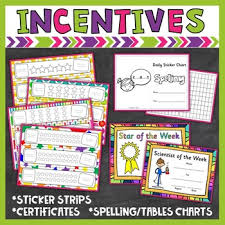 Back To School Classroom Rewards Incentives Sticker Charts Notes