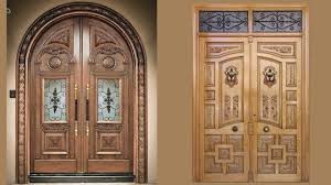 latest solid wood double door design in
