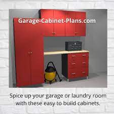 red garage cabinets 7 ft diy plans