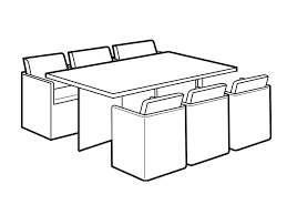 6 seater rectangular cube set cover