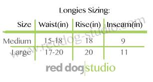 Longies Size Chart Red Dog Studio