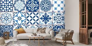 retro mosaic tiles wallpaper wallsauce eu