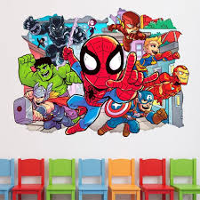 Superhero Wall Decal Kids Superheroes