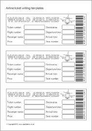 Airline Ticket Boarding Pass Writing Templates Sb7770 Sparklebox