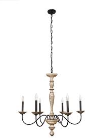 Jane French Country Rustic 6 Light Distressed Wood Chandelier No Crystal Farmhouse Chandeliers By Lighting Boutique