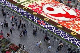 brussels flower carpet has anese theme