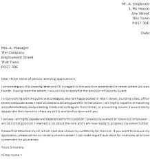 Security Guard Cover Letter Example Lettercv Com