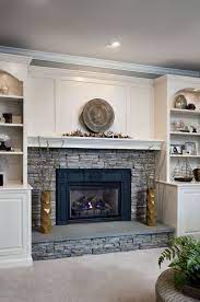 Cozy Fireplace With Stacked Stone Built Ins